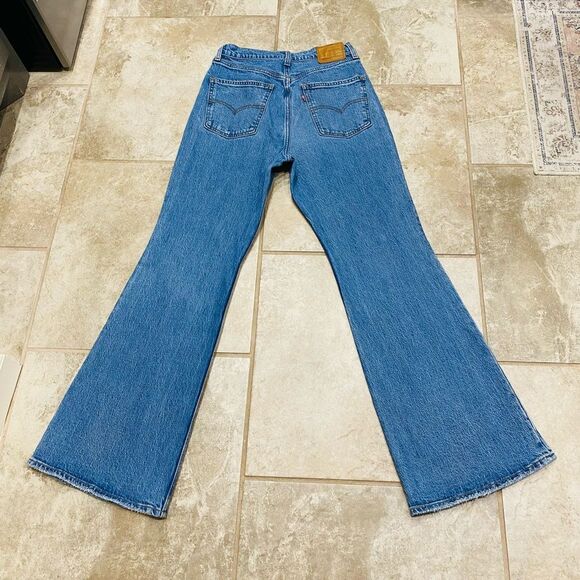 Levi’s Premium 70s High Flare Jeans 28x32 Stretch Denim EUC Retro Style - Picture 4 of 14
